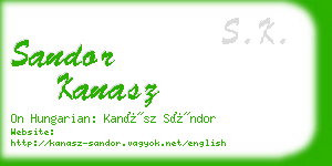 sandor kanasz business card